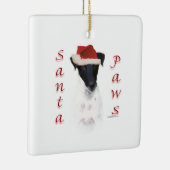 Gladde Fox Terrier Santa Paws Keramisch Ornament (Rechts)