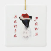 Gladde Fox Terrier Santa Paws Keramisch Ornament (Achterkant)