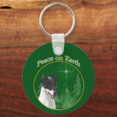 Gladde Fox Terrier Vrede Sleutelhanger (Voorkant)