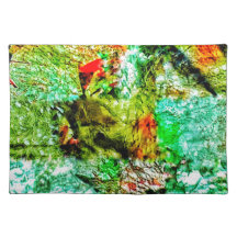 Gladde gele stoffen placemat, ontspannen abstracte