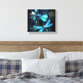 Gladde glazen libellen meer canvas afdruk (Insitu (Slaapkamer))