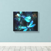 Gladde glazen libellen meer canvas afdruk (Insitu (Houten vloer))