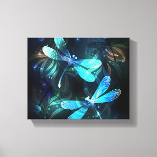 Gladde glazen libellen meer canvas afdruk