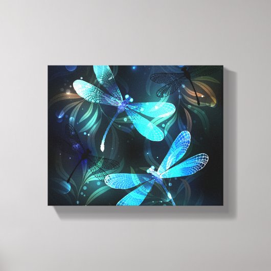 Gladde glazen libellen meer canvas afdruk (Voorkant)