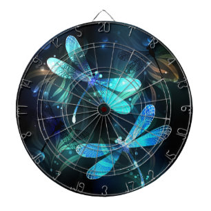Gladde glazen libellen meer dartbord