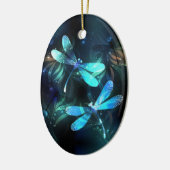 Gladde glazen libellen meer keramisch ornament (Links)