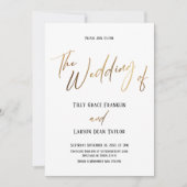 Gladde gouden handschrift Eenvoudig het huwelijk v Kaart (Voorkant)