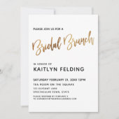 Gladde Gouden Ombre Bruidsbrunch Typografie Kaart (Voorkant)