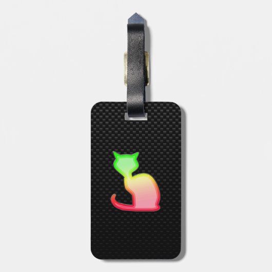 gladde kat bagagelabel (Achterkant verticaal)