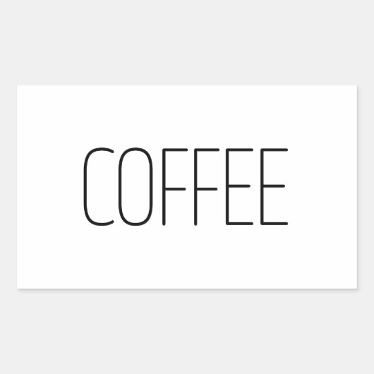 gladde koffie rechthoekige sticker (Voorkant)