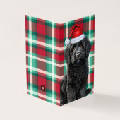 Gladde Labradoodle Holiday Plaid Christmas Kaart (Buitenkant)