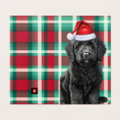 Gladde Labradoodle Holiday Plaid Christmas Kaart (Buitenkant ongevouwen)