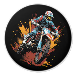 Gladde motorfiets Dirt Bike Biker Keramische Knop