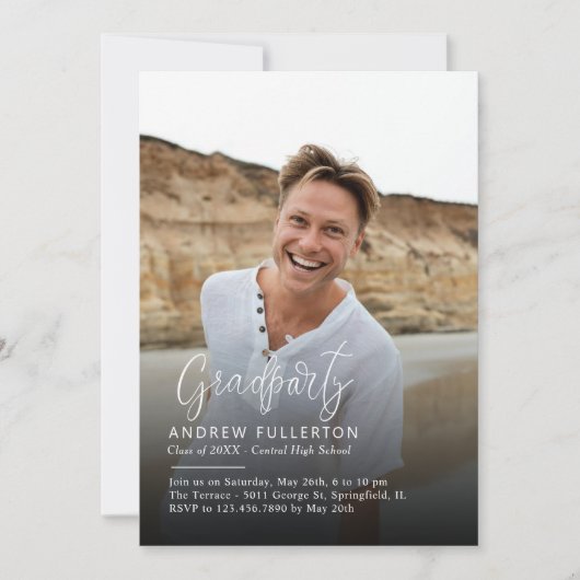 Gladde nota afstuderen partij uitnodiging (Voorkant)