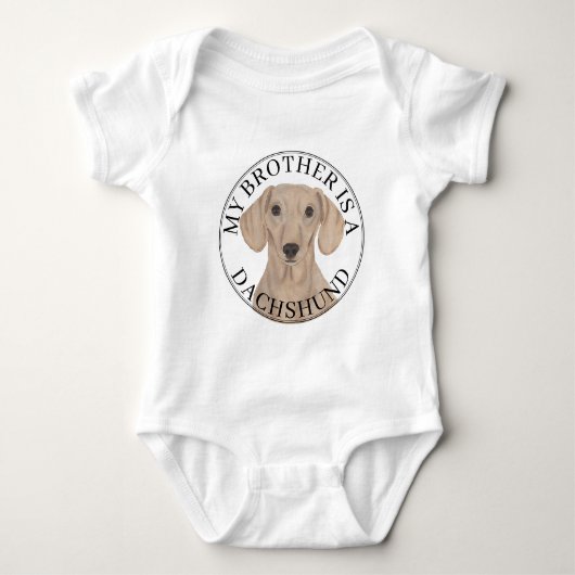Gladde Rode Dachshund Grote Broer Romper (Voorkant)