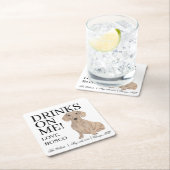 Gladde Rode Teckel Hond Wedding Kartonnen Onderzetters (Insitu)