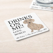 Gladde Rode Teckel Hond Wedding Kartonnen Onderzetters (Schuin)