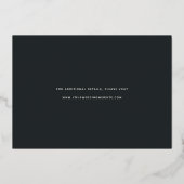 Gladde script | Enkele foto Save the Date Folie Uitnodiging (Achterkant)