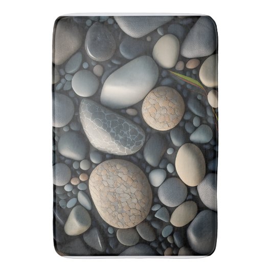 Gladde stonen Afbeelding Badmat (Voorkant Verticaal)