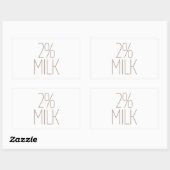 Gladde Tannine 2% Melk Rechthoekige Sticker (Vel)