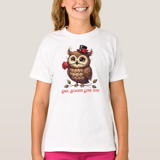 gladde uil Valentijns T-shirt (Voorkant)