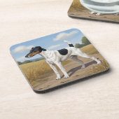 Gladde Vos Terrier Bier Onderzetter (Linkerzijde)