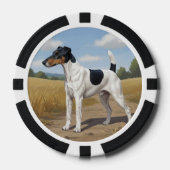 Gladde Vos Terrier Poker Chips (Voorkant)