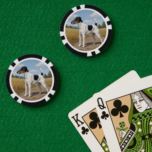 Gladde Vos Terrier Poker Chips (Pokertafel (Dubbel))