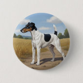 Gladde Vos Terrier Ronde Button 5,7 Cm (Voorkant)