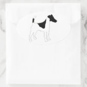 Gladde vos terrier silhouet ovale sticker (Tas)