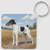 Gladde Vos Terrier Sleutelhanger (Achterkant)