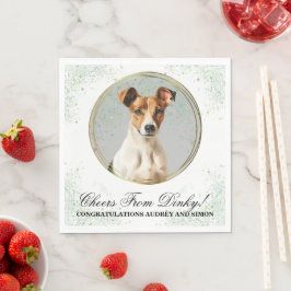Gladde Vos Terriër Trouwservetten Met Honden Foto Servet