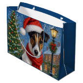 Gladde Vos Terrier Vakantie Groot Cadeauzakje (Achterkant Gekanteld)