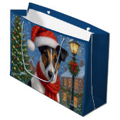 Gladde Vos Terrier Vakantie Groot Cadeauzakje (Voorkant Gekanteld)