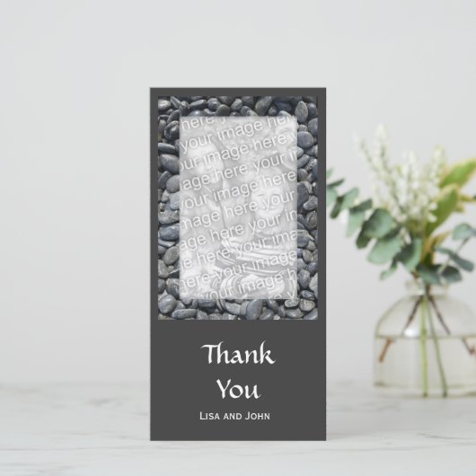 Gladde Zwarte Kiezels Bedankt (Staand voorkant)