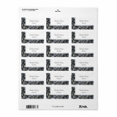 Gladde zwarte steentjes bruiloft gunst Labels (Full Sheet)