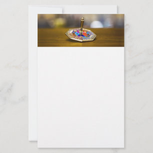 GladdeJoe Hanukkah-dreidelcadeau achthoekige basis Briefpapier