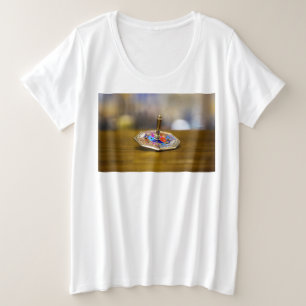 GladdeJoe Hanukkah-dreidelcadeau achthoekige basis Grote Maat T-shirt