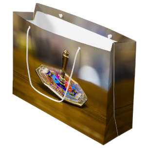 GladdeJoe Hanukkah-driedelcadeau achthoekige basis Groot Cadeauzakje