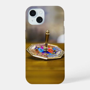 GladdeJoe Hanukkah-driedelcadeau achthoekige basis iPhone 15 Case