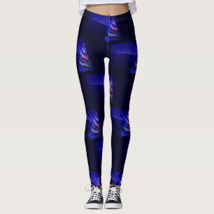 GladdeJoe kerstboom digitaal doorschijnend rood Leggings