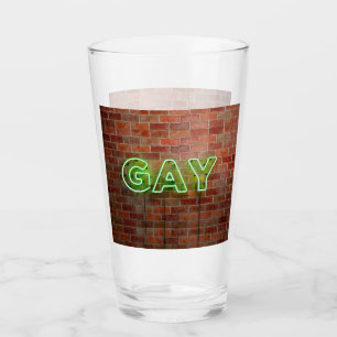 GladdeJoe verlichte gay neon bord helder levendig Glas