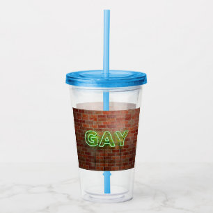 GladdeJoe verlichte gay neon reclamebord heldere l Acryl Drinkbeker