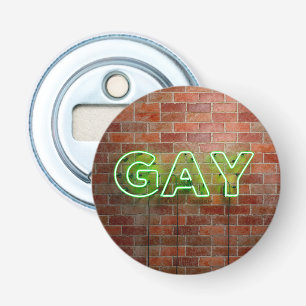 GladdeJoe verlichte gay neon reclamebord heldere l Button Flesopener
