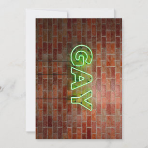 GladdeJoe verlichte gay neon reclamebord heldere l Feestdagenkaart