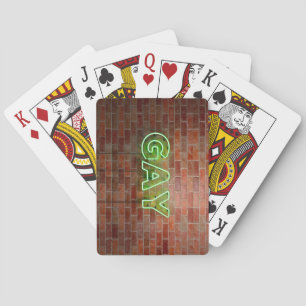 GladdeJoe verlichte gay neon reclamebord heldere l Pokerkaarten