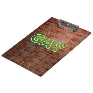 GladdeJoe verlichte gay neonbord helder levendig Klembord