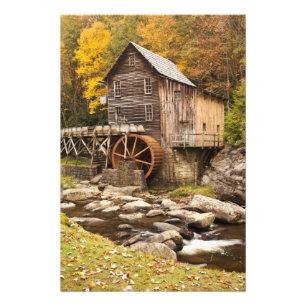 Glade Creek Grist Mill, Babcock State Park Foto Afdruk