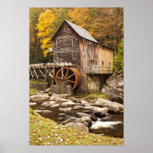 Glade Creek Grist Mill, Babcock State Park Poster