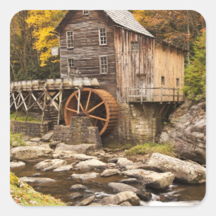 Glade Creek Grist Mill, Babcock State Park, Vierkante Sticker